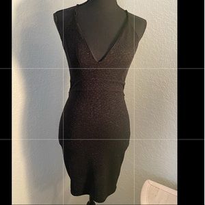 Black Sparkle Midi Party Dress